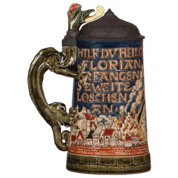 Mettlach stein, .5L, 1786, etched - Image 2