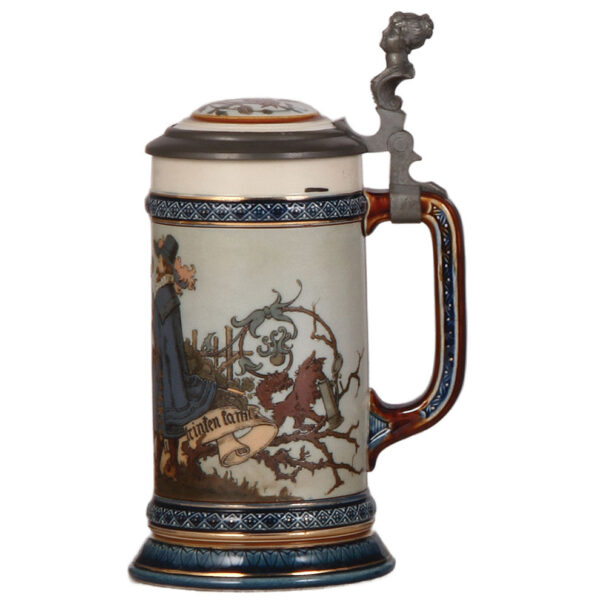 Mettlach stein, .5L, 2230, etched - Image 2