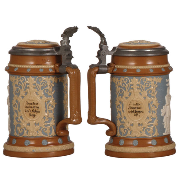 Mettlach steins (three), .5L, 202, 1997; with, .3L, 2057 - Image 2