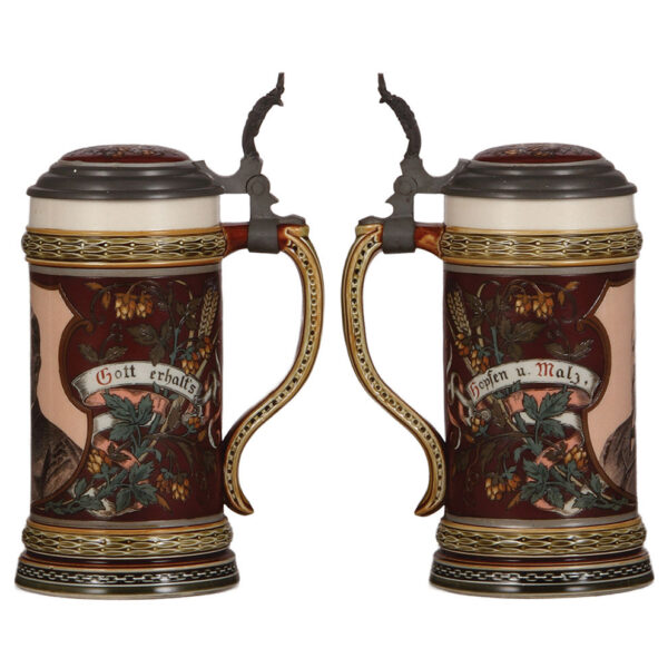 Mettlach steins (three), .5L, 202, 1997; with, .3L, 2057 - Image 3