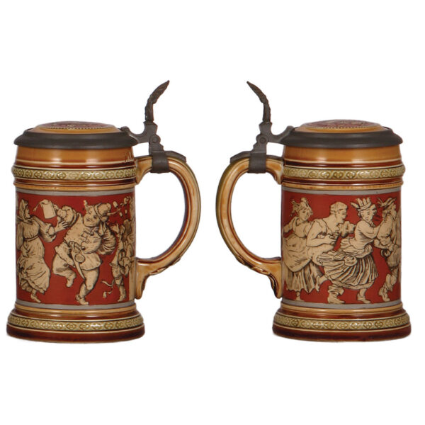 Mettlach steins (three), .5L, 202, 1997; with, .3L, 2057 - Image 4