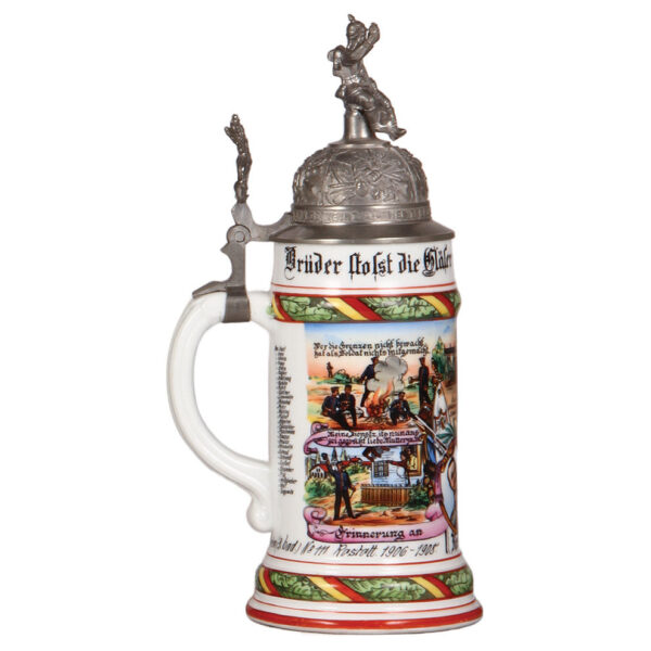 Regimental stein, .5L, 11.1" ht., porcelain, Inft. Regt. Nr. 111, Rastatt - Image 3