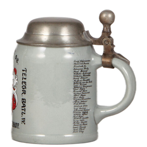 Mettlach stein, .5L, Telegr. Batl. IV, 1906 - 1908 - Image 2