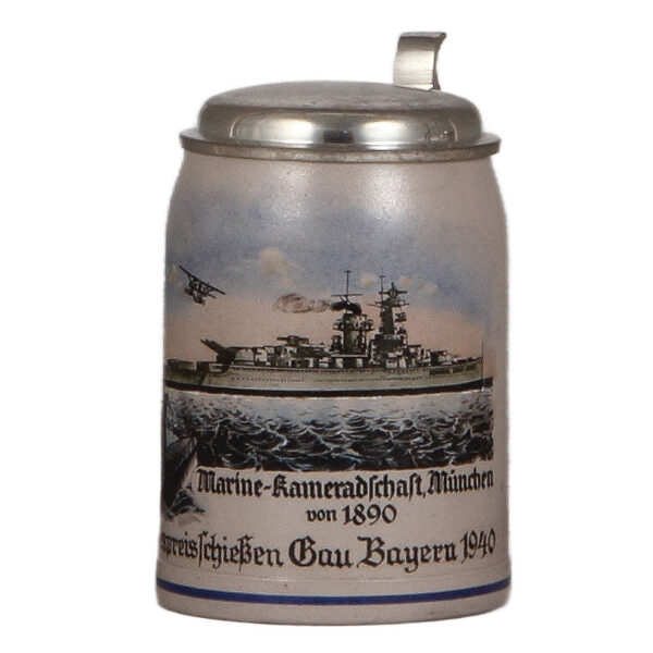 Military stein, .5L,  Marine Kameradschaft, München von 1890, Bayern1940