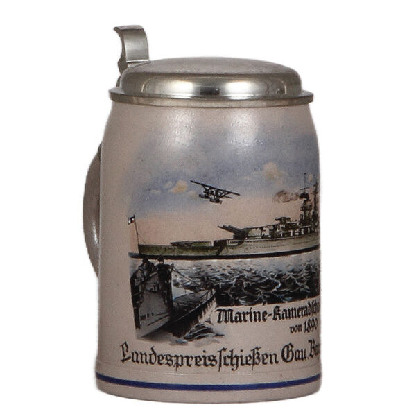 Military stein, .5L,  Marine Kameradschaft, München von 1890, Bayern1940 - Image 3
