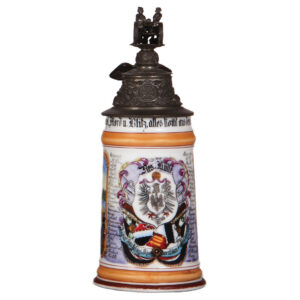 Regimental stein, .5L, 10.2" ht., Feld Artl. Regt. Nr. 10, Hannover, 1895 - 1897