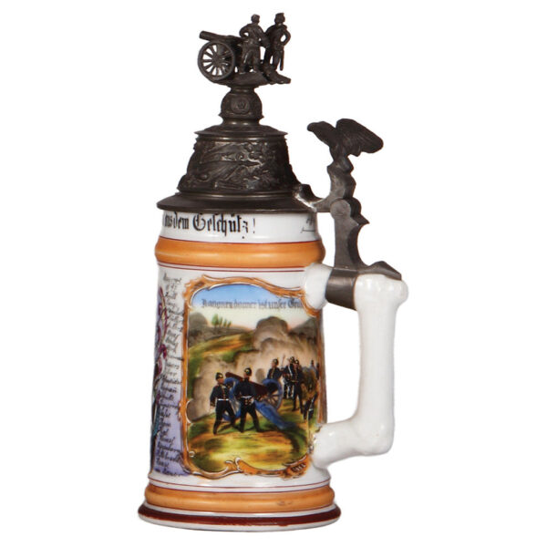 Regimental stein, .5L, 10.2" ht., Feld Artl. Regt. Nr. 10, Hannover, 1895 - 1897 - Image 2