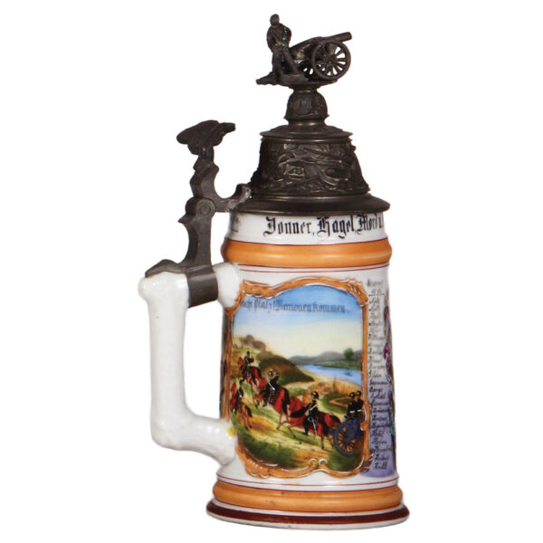 Regimental stein, .5L, 10.2" ht., Feld Artl. Regt. Nr. 10, Hannover, 1895 - 1897 - Image 3