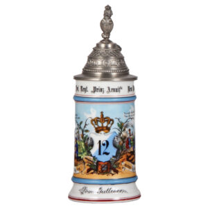 Regimental stein, .5L, 10.6" ht., bayr. Inft. Nr. 12, Neu Ulm