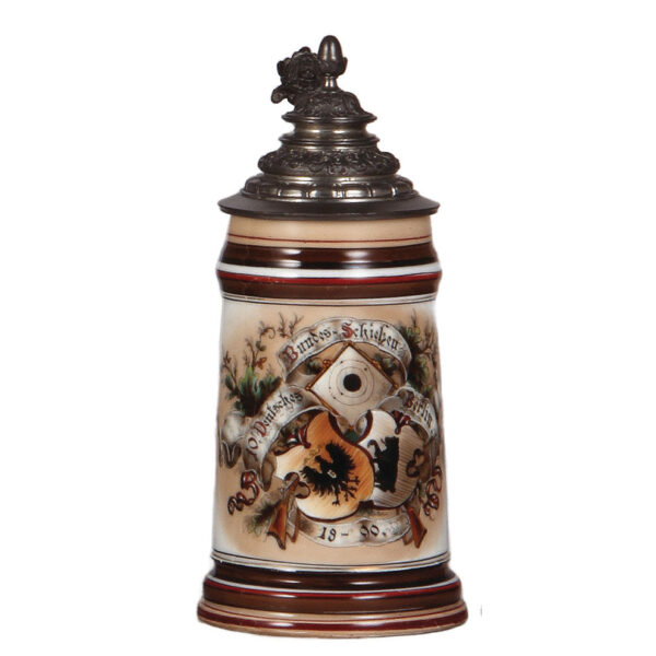 Porcelain stein, .5L, 10. Deutsches Bundesschiessen, Berlin, 1890