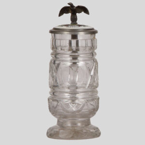 Glass stein, .5L, inlaid lid: 4. Deutsche Bundesschiessen Hannover 1872
