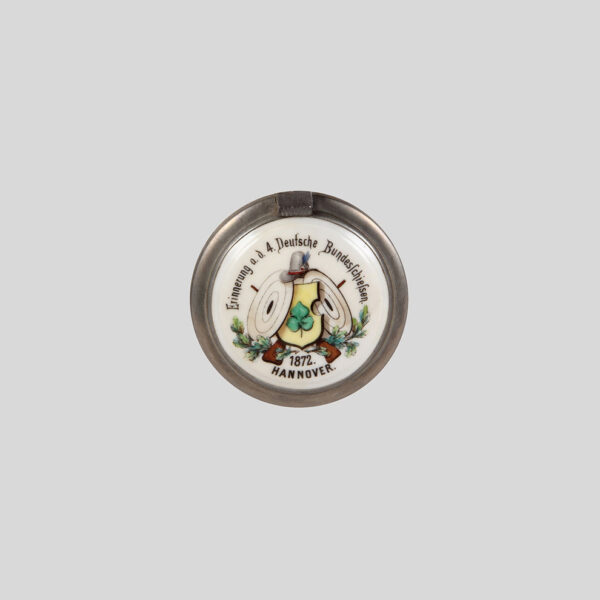 Glass stein, .5L, inlaid lid: 4. Deutsche Bundesschiessen Hannover 1872 - Image 4