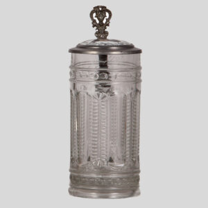 Glass stein, .5L, inlaid lid: Deutsches Bundes. u. Jubiläums Schiessen zu  Frankfurt a.M. 1887