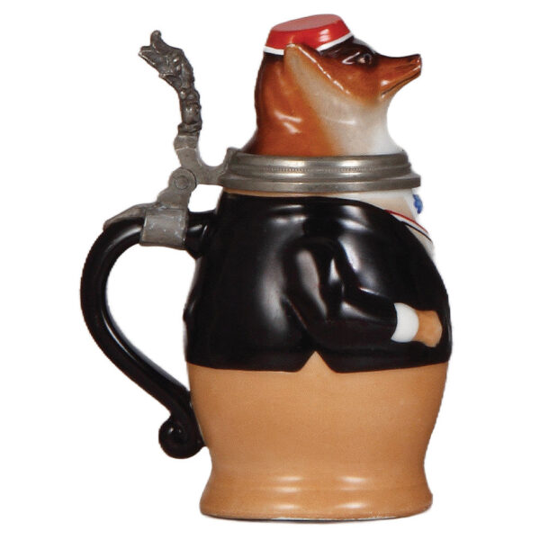 Character stein, .5L, porcelain, Student Fox - Image 3