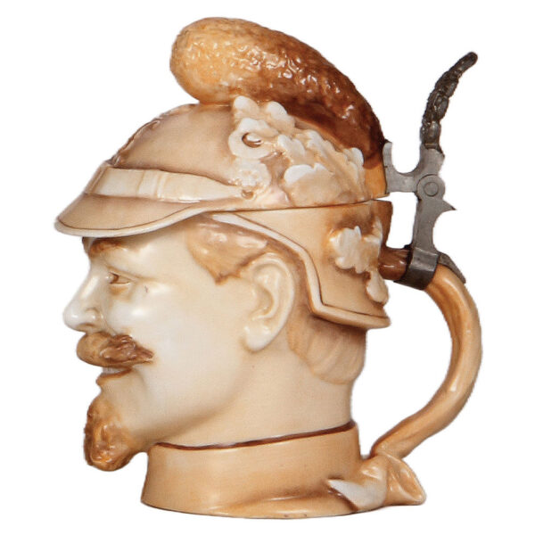 Character stein, .5L, porcelain, Soldier - Image 2
