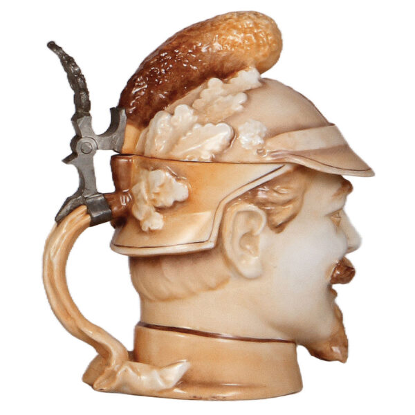 Character stein, .5L, porcelain, Soldier - Image 3