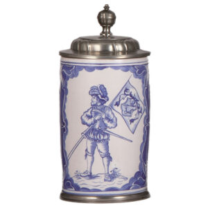 Faience stein, 9.2" ht., early 1900s, marked Anton Lang