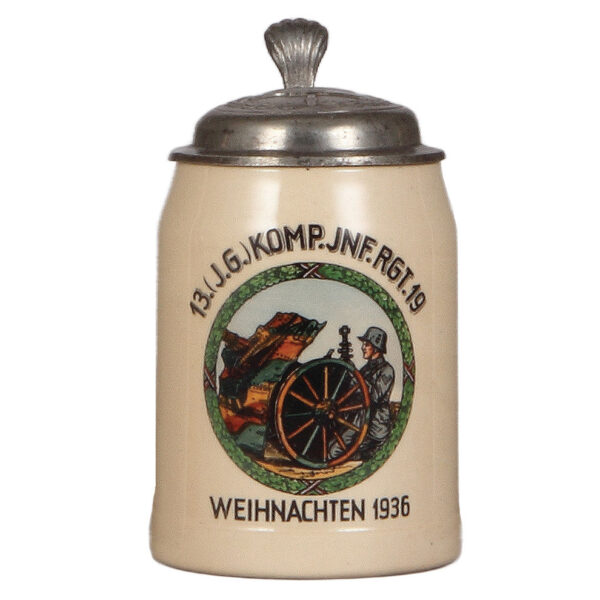 Third Reich stein, .5L, Inf. Rgt. 19, 1936