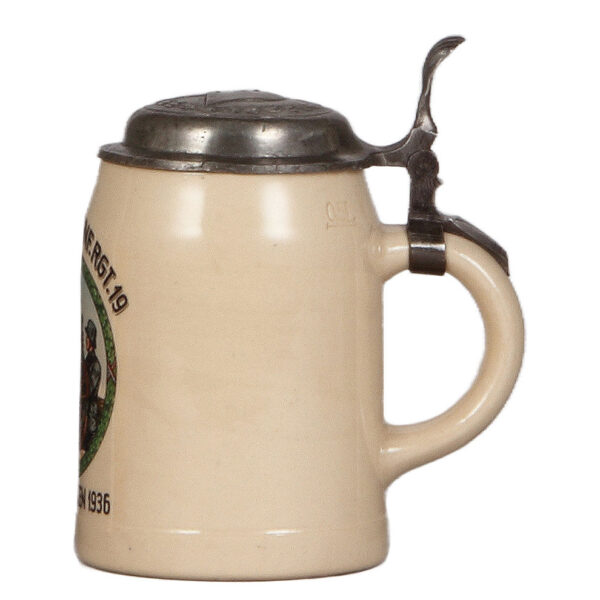 Third Reich stein, .5L, Inf. Rgt. 19, 1936 - Image 2