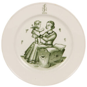 Porcelain plate, 9.2" d., National Socialist People's Welfare Organization