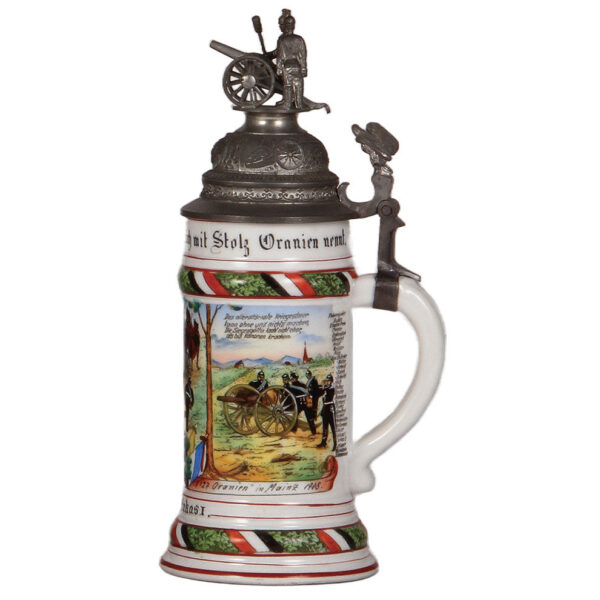 Regimental stein, .5L,  Feld Artl. Nr. 27, Oranien in Mainz, 1906 - 1908 - Image 2