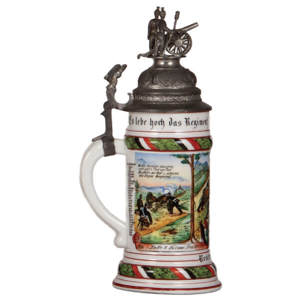 Regimental stein, .5L,  Feld Artl. Nr. 27, Oranien in Mainz, 1906 - 1908 - Image 3