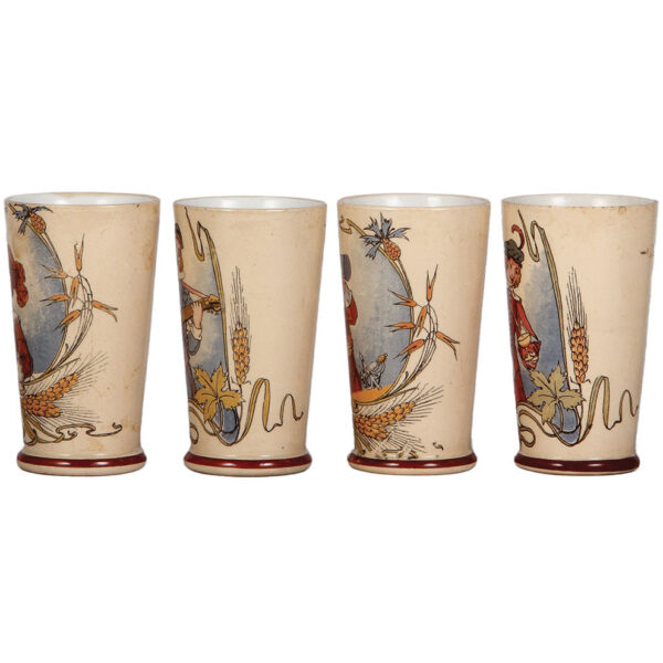 Four Mettlach beakers, .25L, 1092(2368), 1093(2368), 1094(2368) and 1096(2368) - Image 2