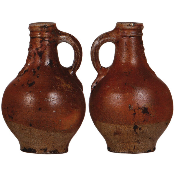 Drinking vessels (four), pewter pitcher, Bartmannskrug, Annaberger Walzenkrug, Raeren - Image 4