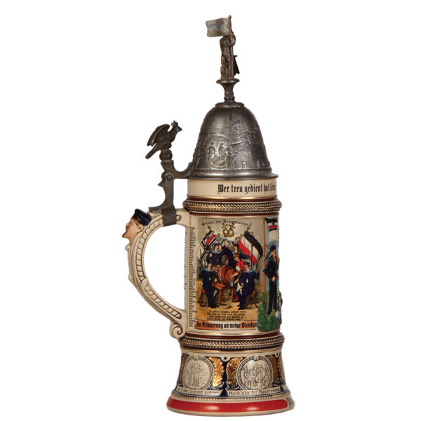 Regimental stein, 1.0L, 14.5" ht., S.M.S. Rheinland, 1909 - 1912 - Image 3
