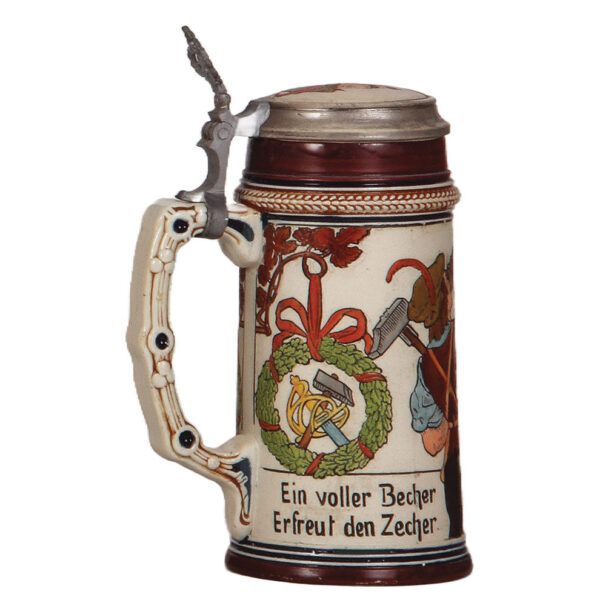 Stoneware stein, .5L, etched, by Girmscheid - Image 3