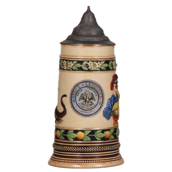 Pottery stein, .5L, Souvenir of New Orleans - Image 2