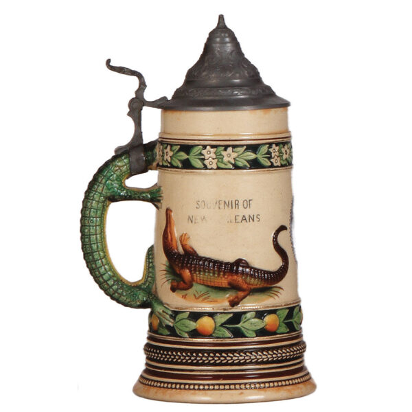 Pottery stein, .5L, Souvenir of New Orleans - Image 3