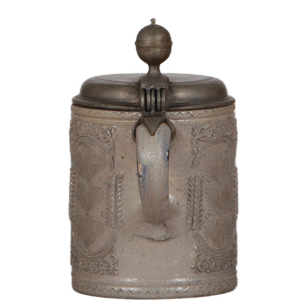 Stoneware stein, 6.2'' ht., late 1700s, Westerwälder Walzenkrug - Image 4
