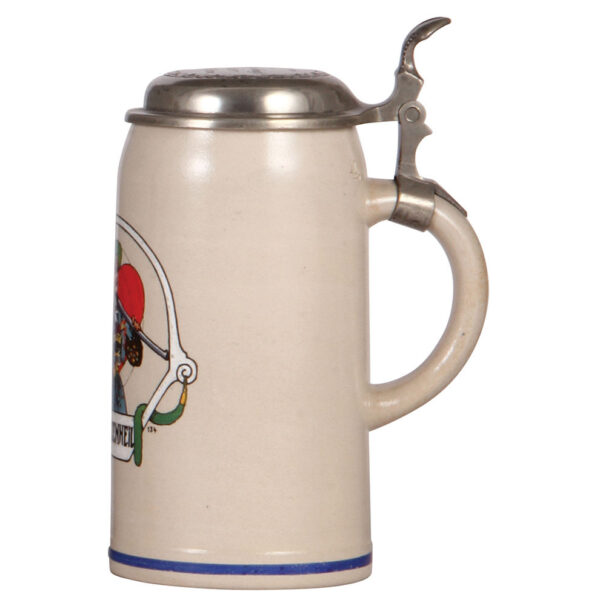 Stoneware steins (three), Schützenheil, William Tell, s'Leibliedl - Image 3