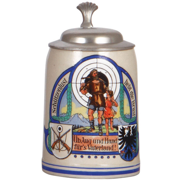 Stoneware steins (three), Schützenheil, William Tell, s'Leibliedl - Image 5