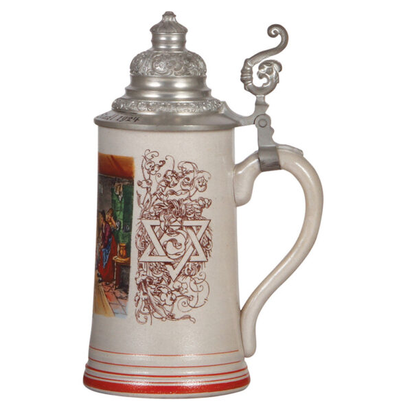 Stoneware steins (three), Schützenheil, William Tell, s'Leibliedl - Image 9