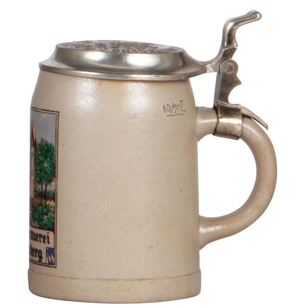 Stoneware steins (three), .5L, transfer, Schlossbrauerei, Kaltenberg, Brau Geschossen, Charles Mänzel's - Image 3
