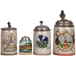 Stoneware & pottery steins (four),