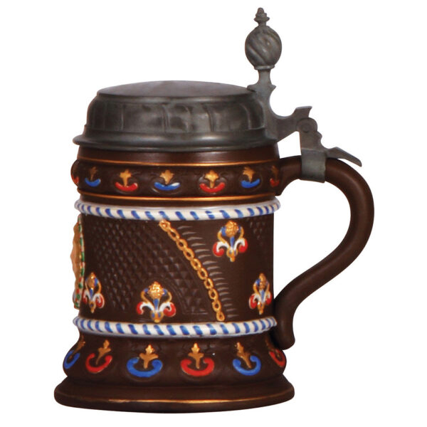 Mettlach steins (three), 1.0L, 5022, .25L, 2527, .5L, 1527, - Image 4