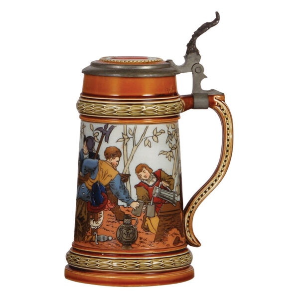 Mettlach steins (three), 1.0L, 5022, .25L, 2527, .5L, 1527, - Image 6