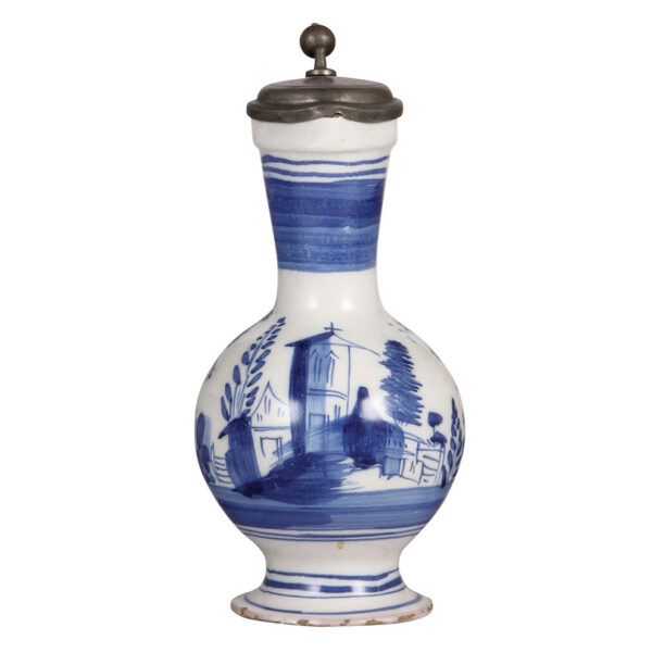 Faience steins (three), 10.6" ht., mid 1700s to late 1700s - Image 2