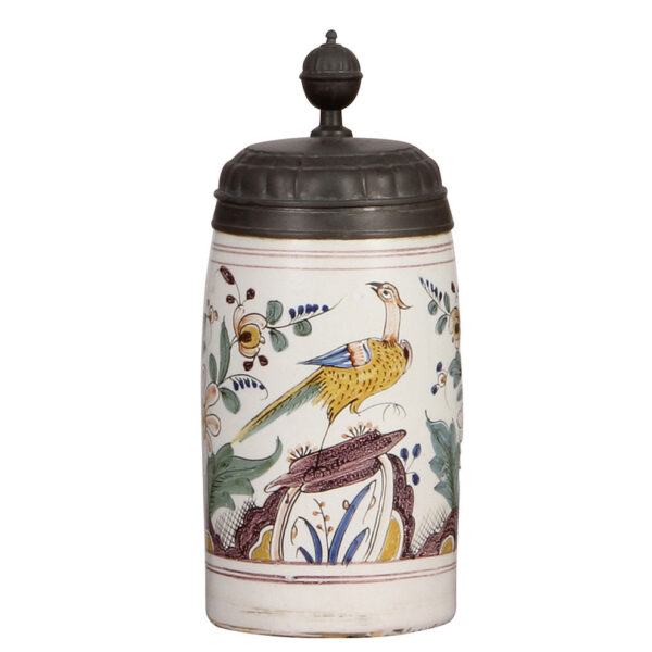 Faience steins (three), 8.8" ht., late 1700s, - Image 2