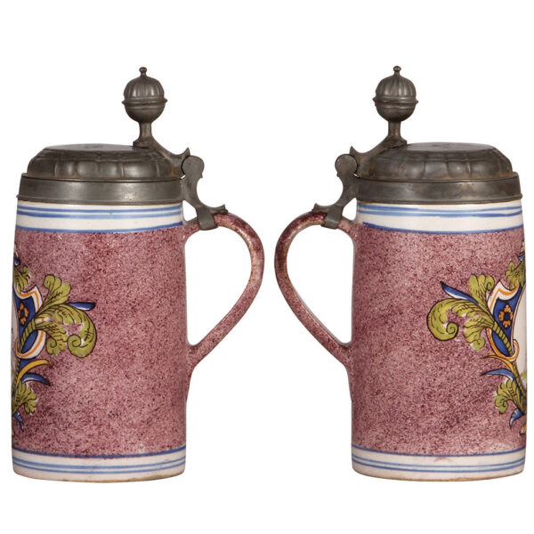 Faience steins (three), 8.8" ht., late 1700s, - Image 9