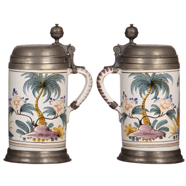 Faience steins (three), late 1700s - Image 3