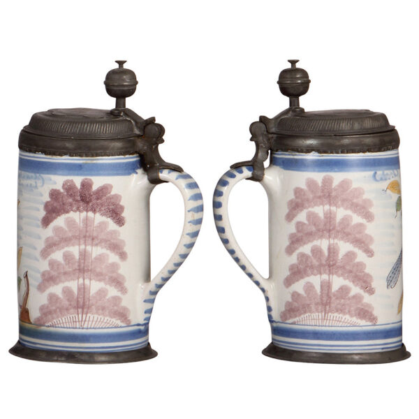 Faience steins (three), late 1700s - Image 3