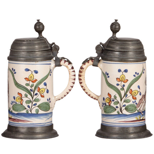 Faience steins (three), late 1700s - Image 9