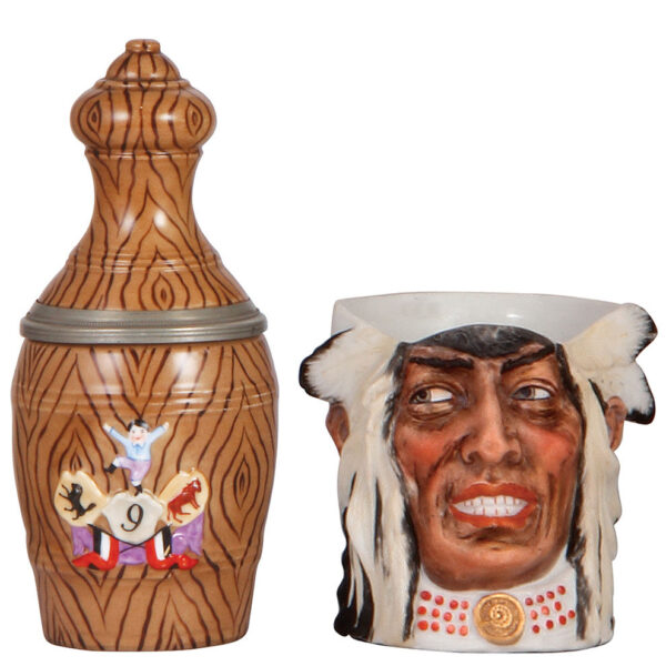 Character stein & mug, Bowling Pin, Indian