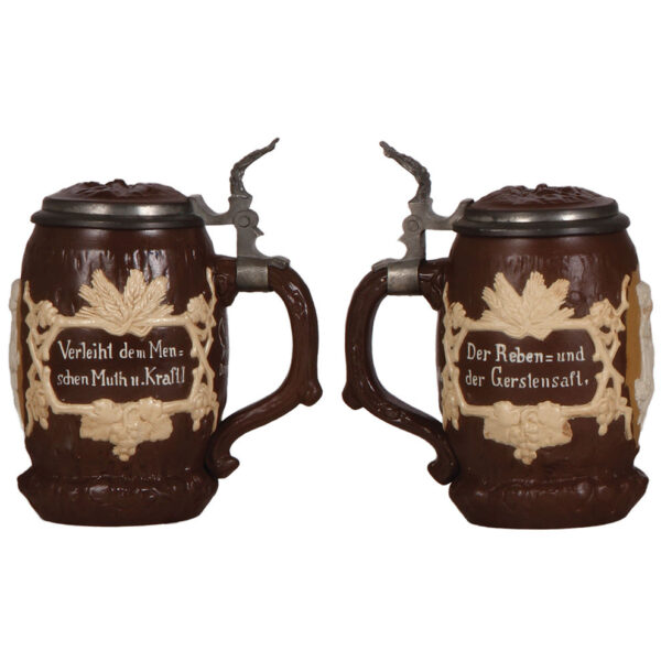 Mettlach steins (three), .5L, 1028,  .5L, 171, .25L, 611(1526) - Image 2