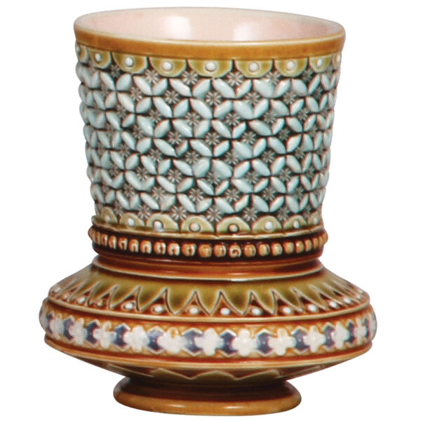 Mettlach items (three), vase, 1316, vase, 3.3" ht., 1318, match holder, 1451 - Image 3
