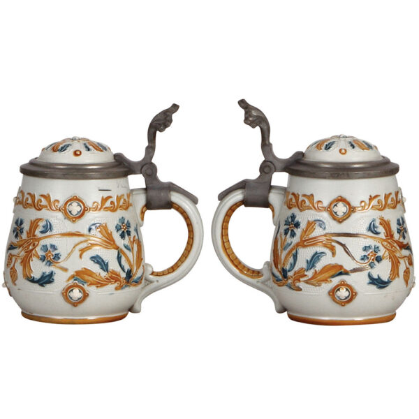 Mettlach items (three), stein, .25L, 1802, stein, .3L, 1084, advertising tray, Die Gute Mettlacher Platte, - Image 2